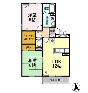 セジュールスリーK・K B【2階】の間取り