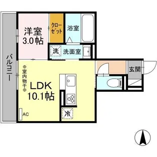 DーROOM六条福寿町【2階】の間取り