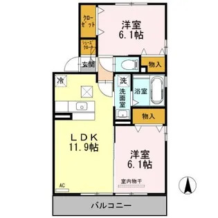 メゾン・ド・ラ・フェルテ【1階】の間取り
