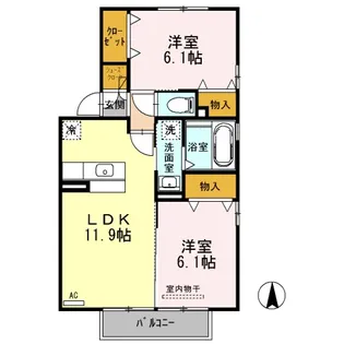 メゾン・ド・ラ・フェルテ【2階】の間取り