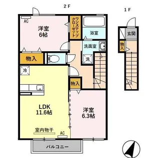 BEE HOUSE【2階】の間取り