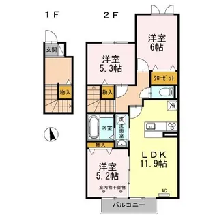 パルティール【2階】の間取り