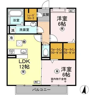 クレシア彩乃【1階】の間取り