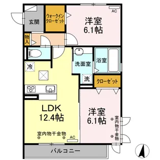 クレシア彩乃【1階】の間取り