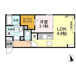 ベルエア岐阜【1階】の間取り