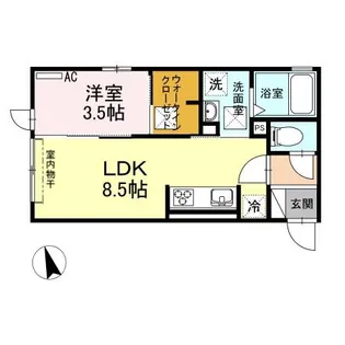 ベルエア岐阜【1階】の間取り