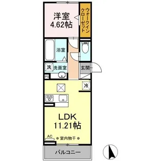 DーROOM岐南町八剣北【1階】の間取り