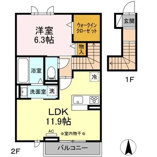 アネシス県庁東【2階】の間取り