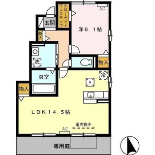 セジュール三松 B【1階】の間取り