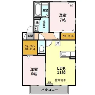 ハイブリッジ C棟【2階】の間取り