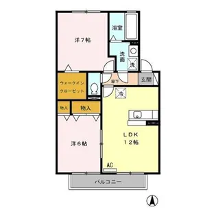 THREE WOODS Y&F B【2階】の間取り