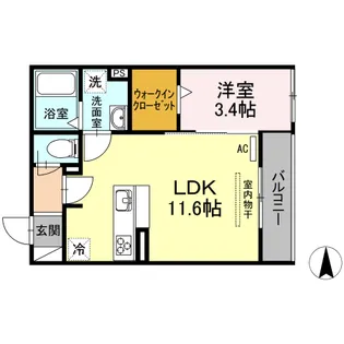 プラティーク安良田【2階】の間取り