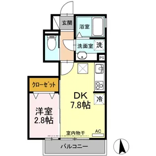 GーROOM飯柄(ジールームイイガラ) A棟【1階】の間取り