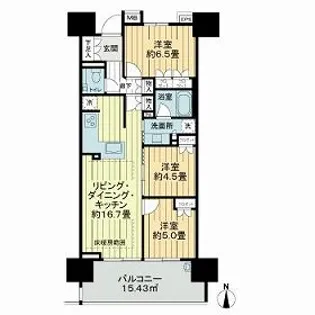 バンベール岐阜ザ・タワー【18階】の間取り