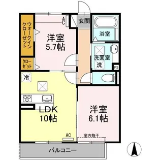 SALT VALLEY COURTⅡ(ソルトバレーコートツー【1階】の間取り