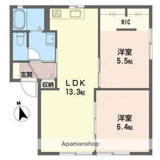 メゾン城東通A【2階】の間取り