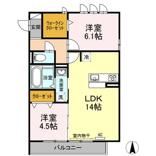 HILLS NODA【2階】の間取り