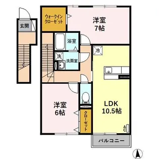 サンライズ【2階】の間取り