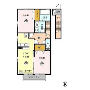 リビングタウン鵜沼 B【2階】の間取り