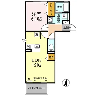 1LDKの間取り画像