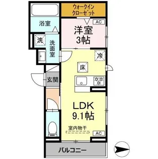 1LDKの間取り画像