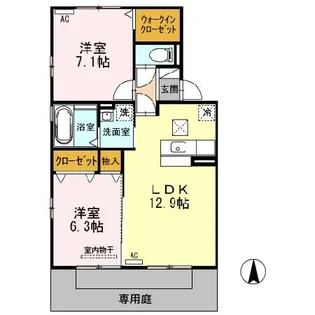 コアロードⅤ【102号室】の間取り
