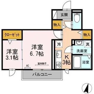 サンシティ伝馬町【2階】の間取り