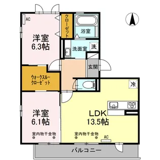 ルピナス B棟【3階】の間取り