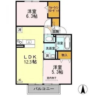 ブランシェ大溝 B【2階】の間取り