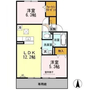 ブランシェ大溝 B【1階】の間取り