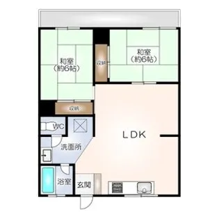 2LDKの間取り画像