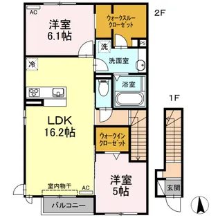 ルーチェ ソラーレ B棟【202号室】の間取り