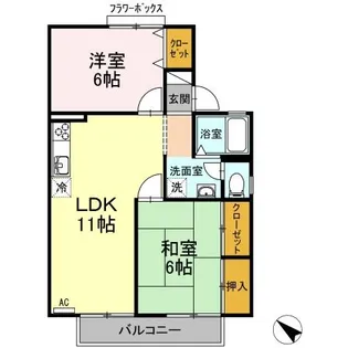 セジュール芝 B棟【2階】の間取り