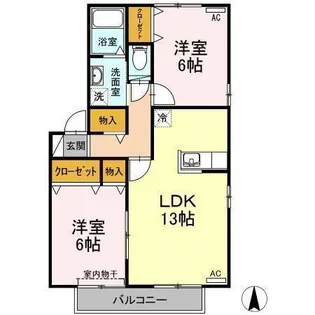 サン・ベルドミール B【2階】の間取り