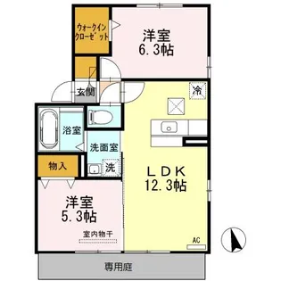 ディライト B棟【1階】の間取り