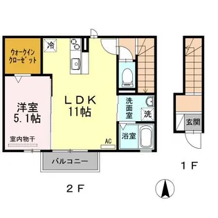 カーサ レイール【2階】の間取り