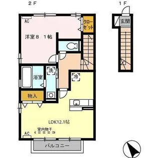 BINTANG PARI(ビンタンパリ) B【2階】の間取り