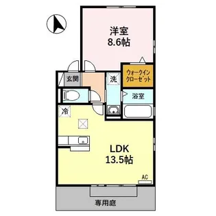 シュロス.眉山 B【1階】の間取り