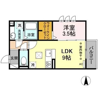 ヴァイスハイト中広江【1階】の間取り