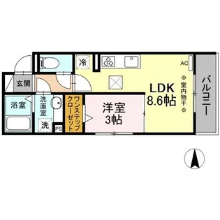 ヴァイスハイト中広江【1階】の間取り