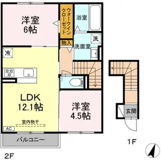 シャトーアサヒVII【2階】の間取り