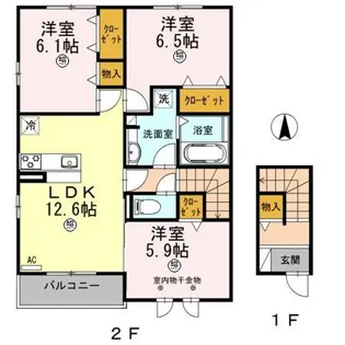 グラン ビュー ソニック A棟【2階】の間取り