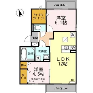 DーROOM AZUSA【1階】の間取り