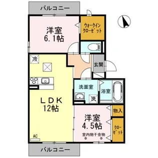 DーROOM AZUSA【1階】の間取り