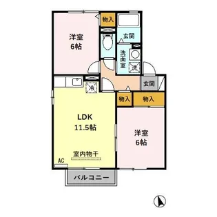 クレセントヴィラ日置江 B【2階】の間取り