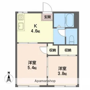 サンピアゴトーA【1階】の間取り