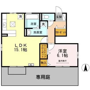 DーROOM琴塚 A【1階】の間取り