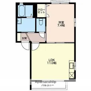 パーシモンK A【2階】の間取り