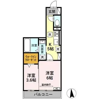 パーチェ黒野【1階】の間取り