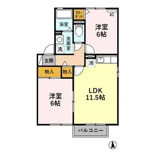 シャトーアサヒIII【2階】の間取り